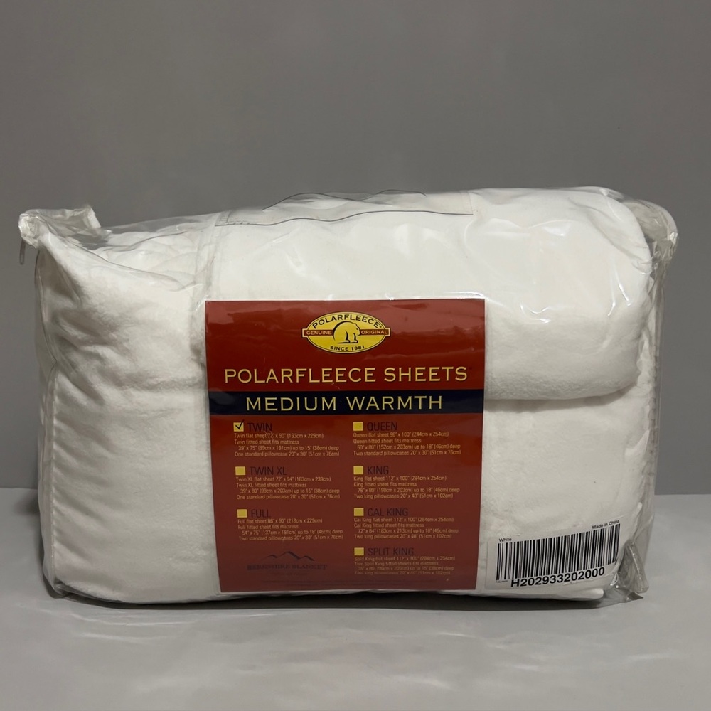 QVC PolarFleece Medium Warmth White Sheets Twin Size